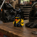 Motorcycle Duck Figurine – Biker Dashboard Ornament with Helmet Design