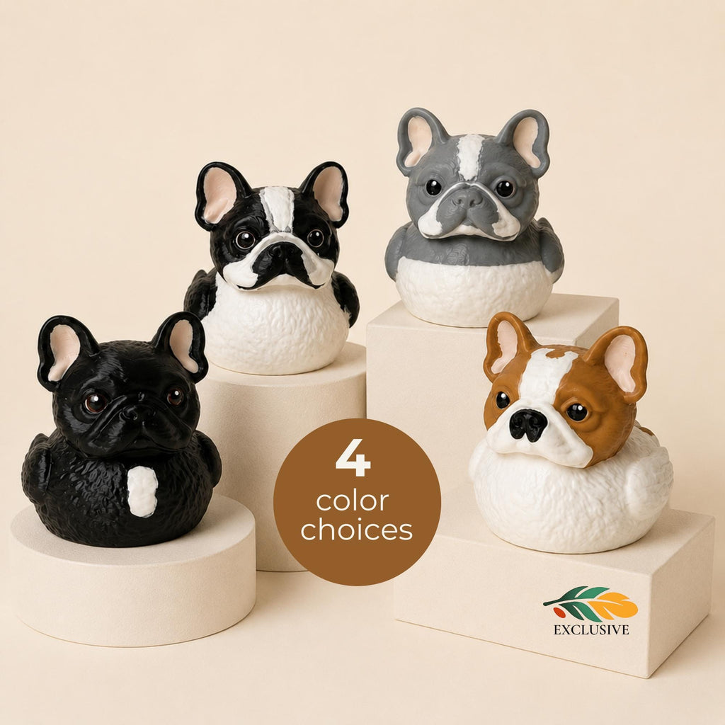 French Bulldog Ceramic Storage Jar Gift For Dog Lovers Pet Enthusiast Present Removable Lid Container Box Jewelry Organizer Trinket Storage Solution Textured White Base Design Multiple Color Options Available Cute Animal Themed Home Accent