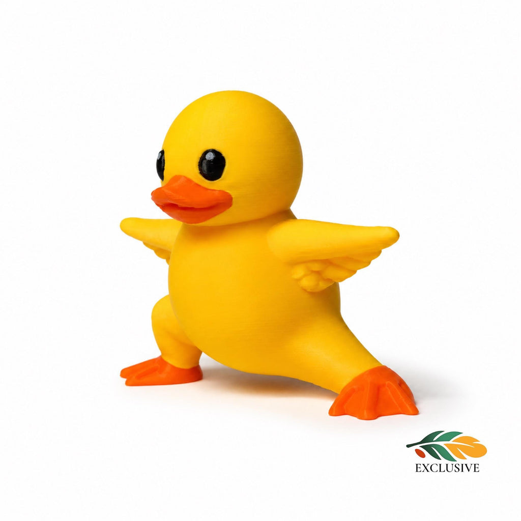 Yoga Duck Figurine Warrior Pose Meditation Desk Accessory Perfect Yoga Teacher Gift Wellness Enthusiast Present 3D Printed Sunflower Yellow Duck Statue Office Workspace Zen Companion Dashboard Ornament Mindfulness Gift Idea Cheerful