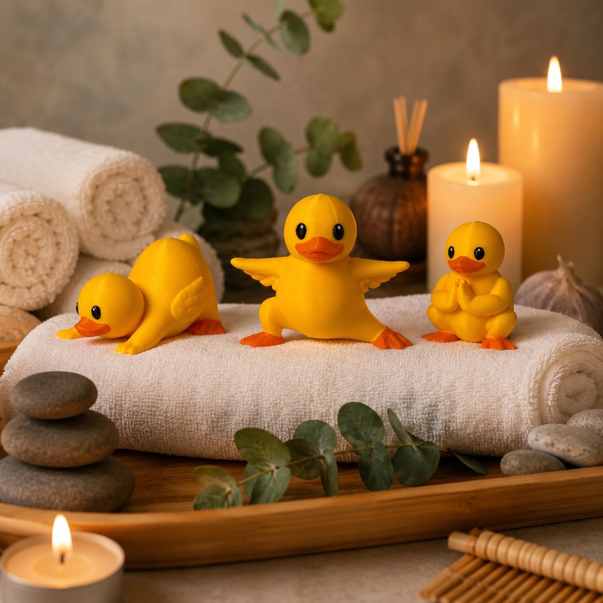 Yoga Duck Figurine – Warrior Pose Meditation Desk Accessory