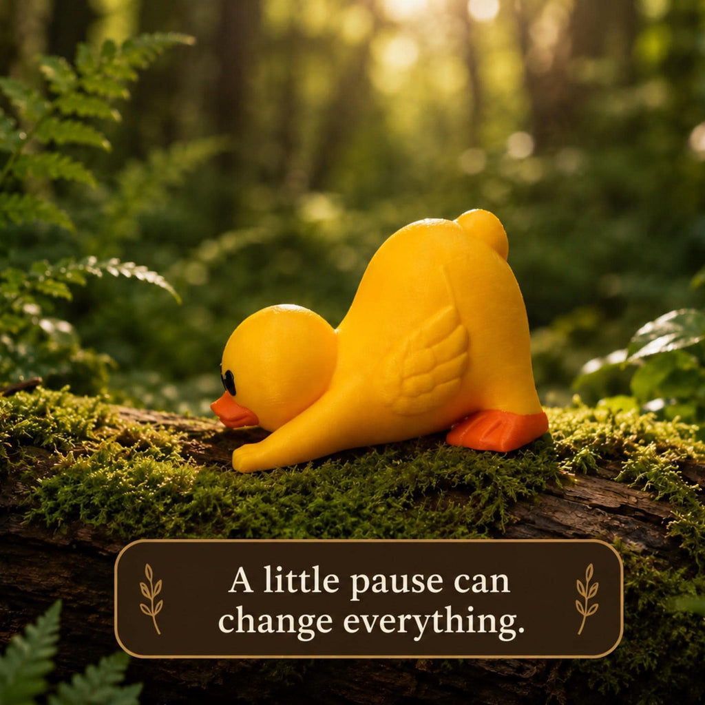Meditation Duck Figurine Yoga Pose Statue Wellness Gift Mindfulness Reminder Zen Desk Ornament Office Accessory Dashboard Display Funny Yoga Lover Present Daily Meditation Practice Reminder Peaceful Workspace Decoration Studio Shelf Accent