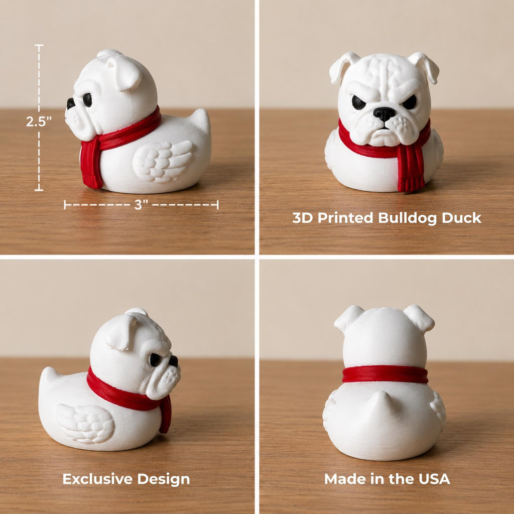 Cruise Hiding Toy Bulldog Dashboard Duck 3D Printed Vehicle Ornament Party Cake Topper Red Sweater Mascot Design Handmade Collectible Perfect Football Fan Gift Car Display Graduation Present Game Day Souvenir Compact Size Durable