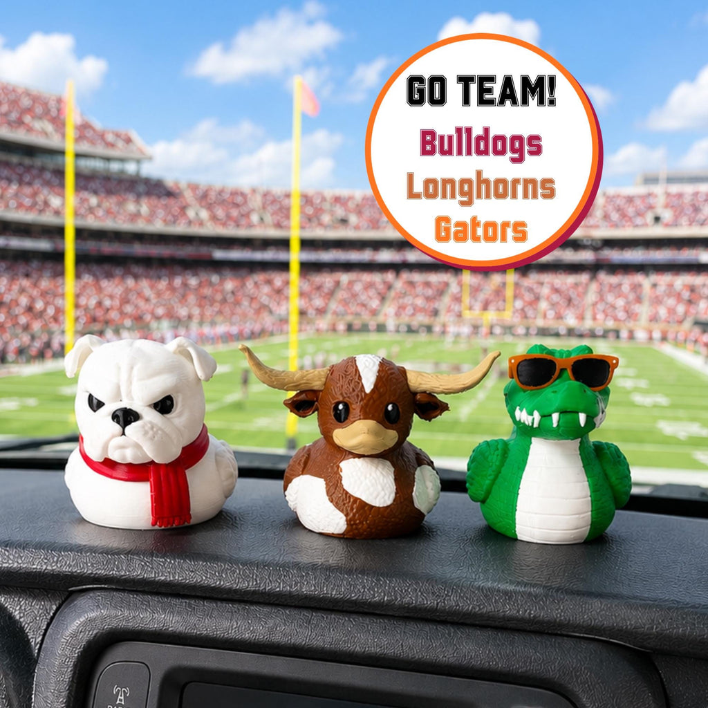 Bulldog Dashboard Duck – 3d Printed Georgia Fan Vehicle Ornament