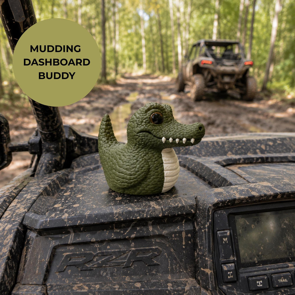 Outdoor Adventure Gift Alligator Duck Dashboard Ornament Florida Swamp Themed Figurine Truck Interior Accessory Vehicle Decoration Collectible Airboat Rider Present Fisherman Hunter Gift 3D Printed Reptile Statue Whimsical Cartoon Style