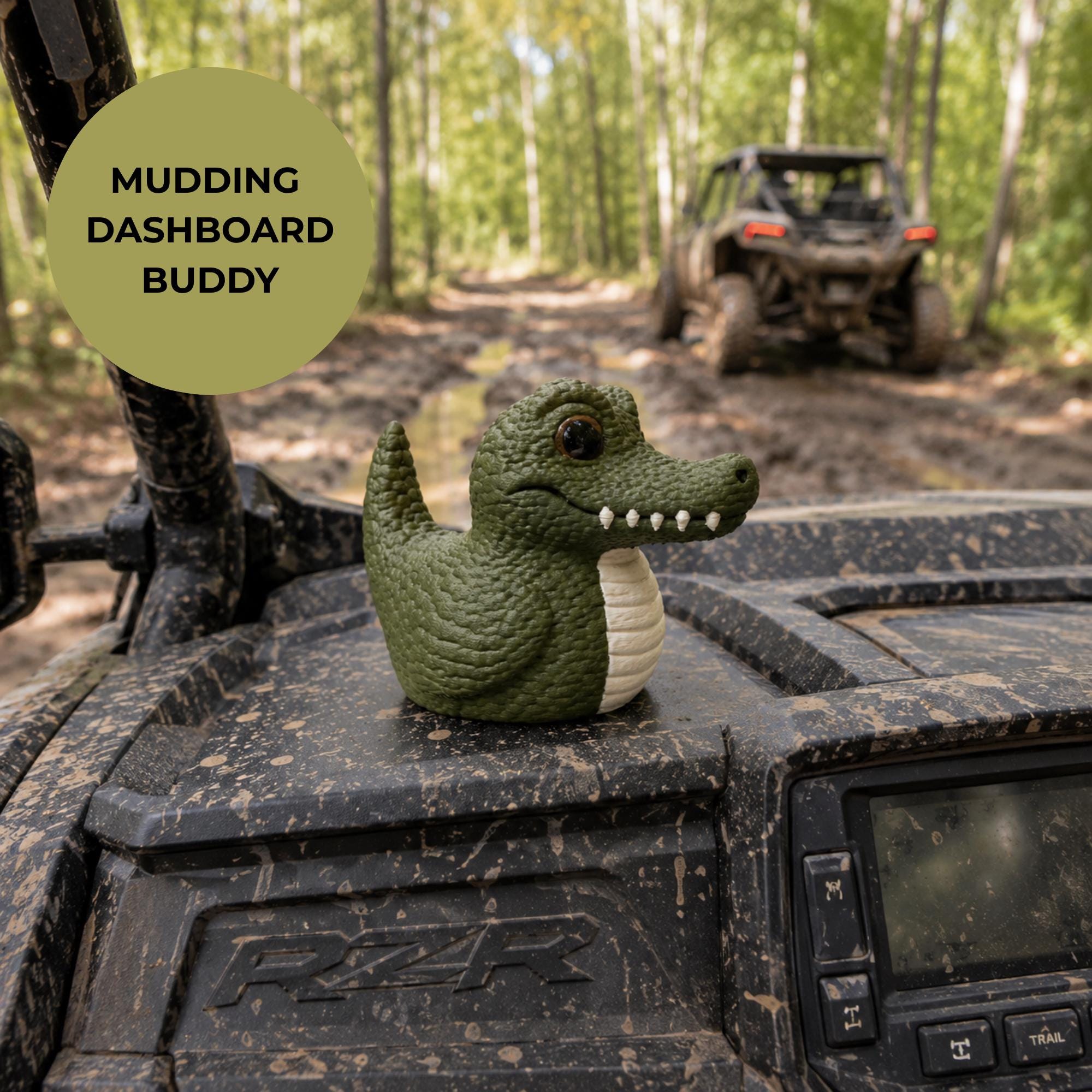 Outdoor Adventure Gift Alligator Duck Dashboard Ornament Florida Swamp Themed Figurine Truck Interior Accessory Vehicle Decoration Collectible Airboat Rider Present Fisherman Hunter Gift 3D Printed Reptile Statue Whimsical Cartoon Style