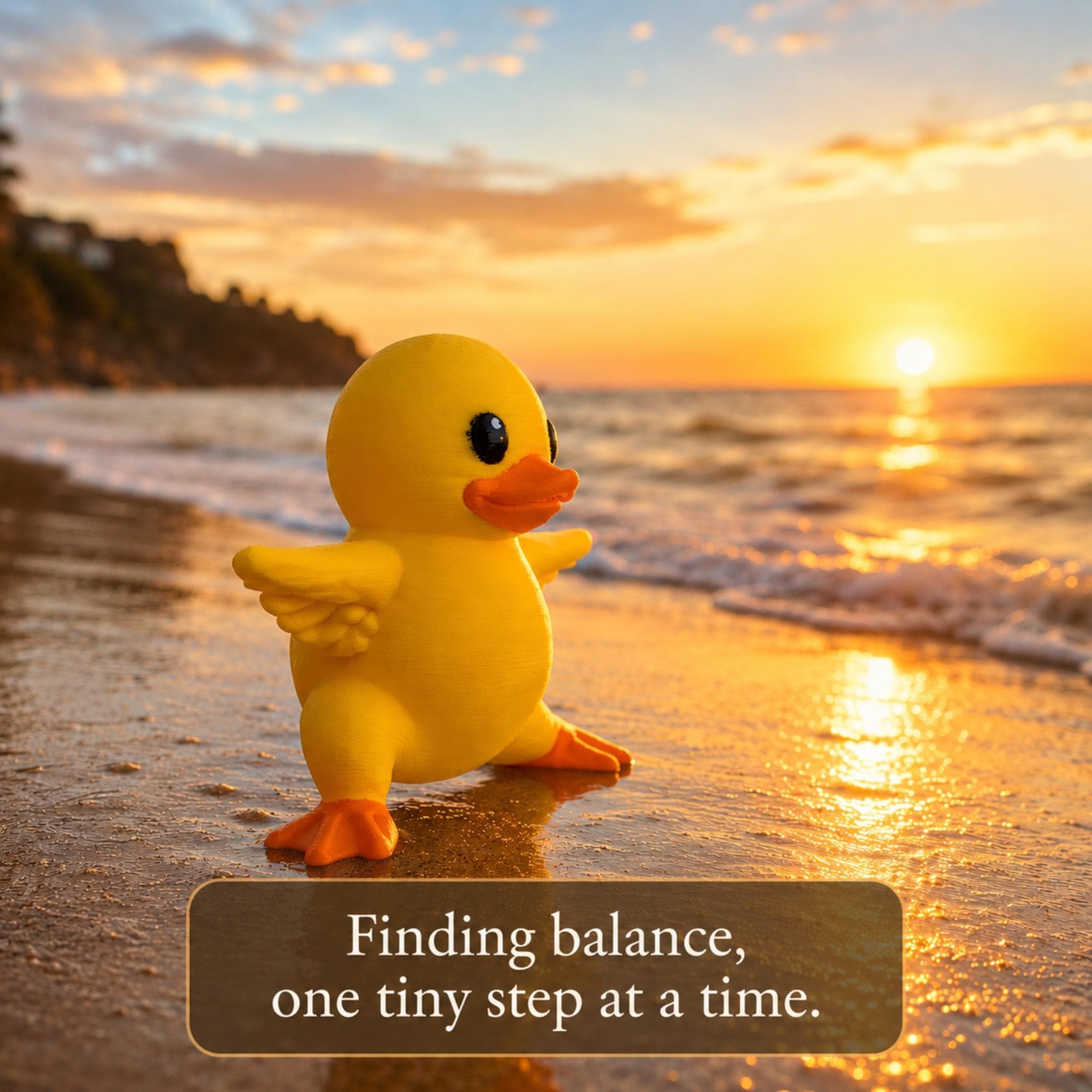 Collectible Yoga Duck Series Warrior Pose Figurine 3D Printed Meditation Desk Accessory Sunflower Yellow Duck Statue Wellness Gift Idea Yoga Teacher Present Zen Workspace Companion Dashboard Ornament Mindfulness Birthday Gift Compact Office