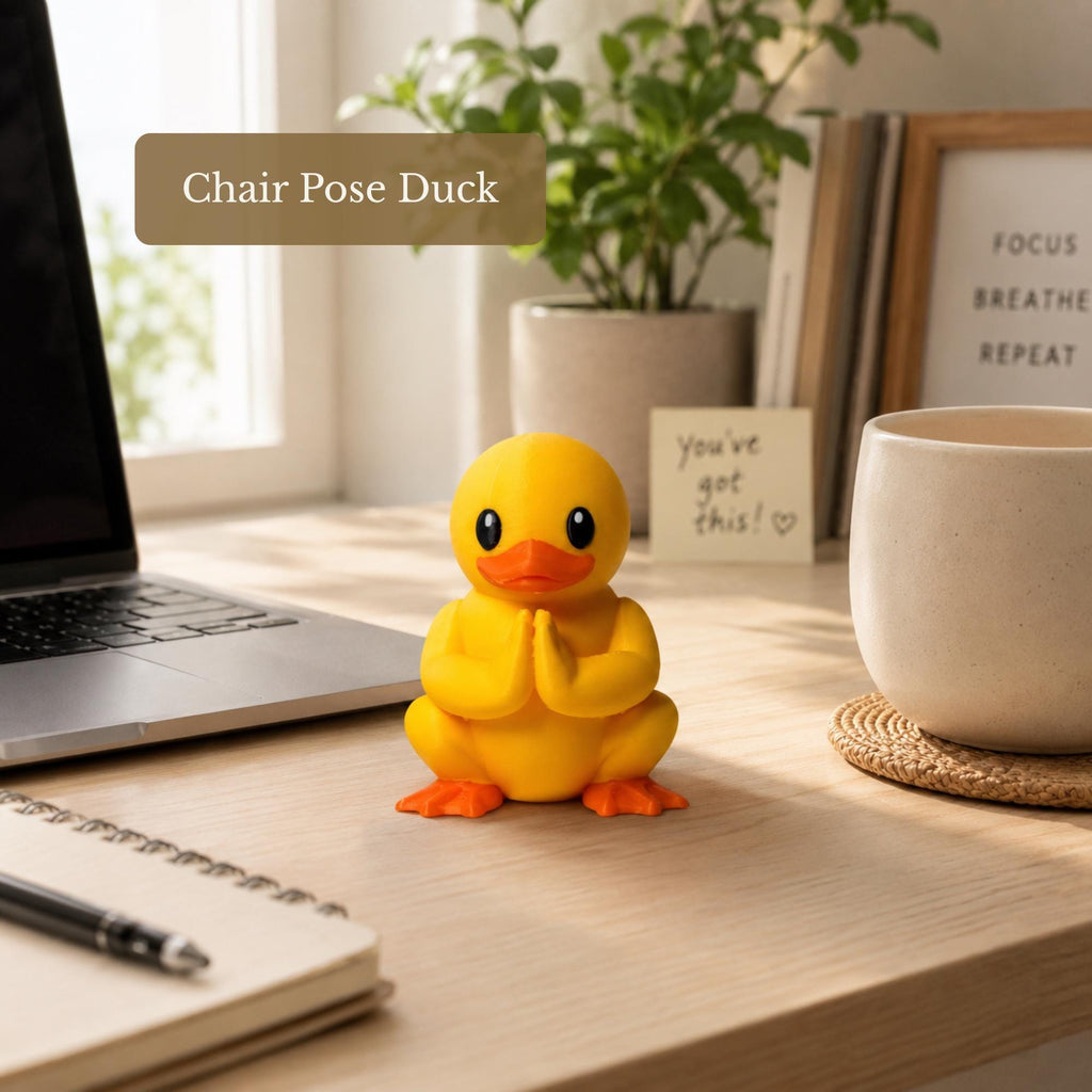 Yoga Duck Figurine – Warrior Pose Meditation Desk Accessory