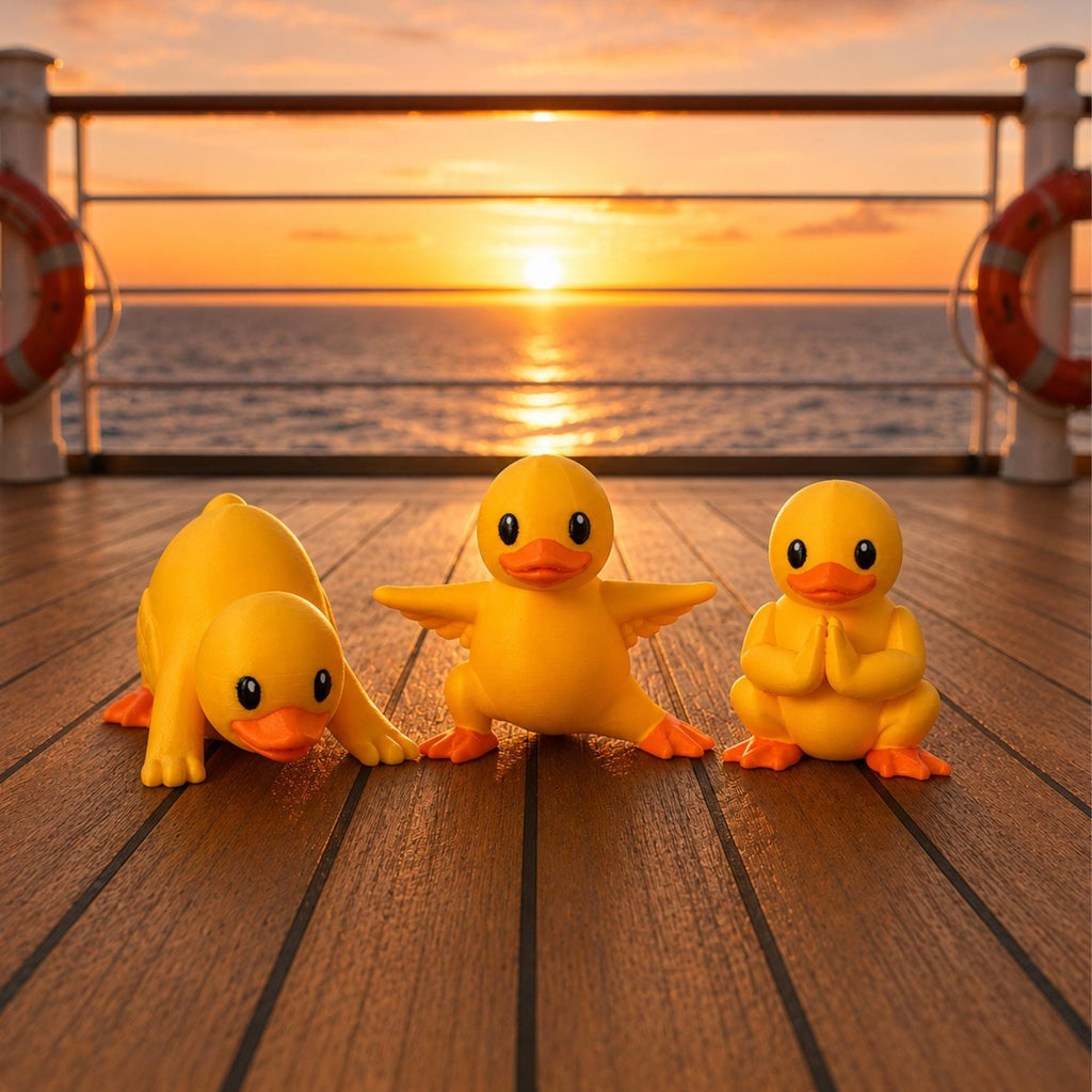 Yoga Duck Figurine – Warrior Pose Meditation Desk Accessory