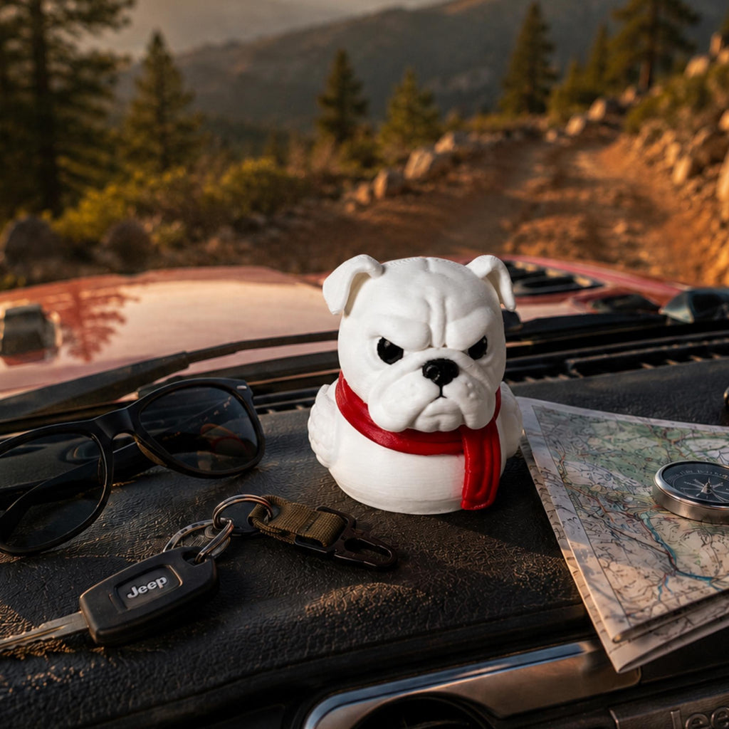 Bulldog Dashboard Duck – 3d Printed Georgia Fan Vehicle Ornament