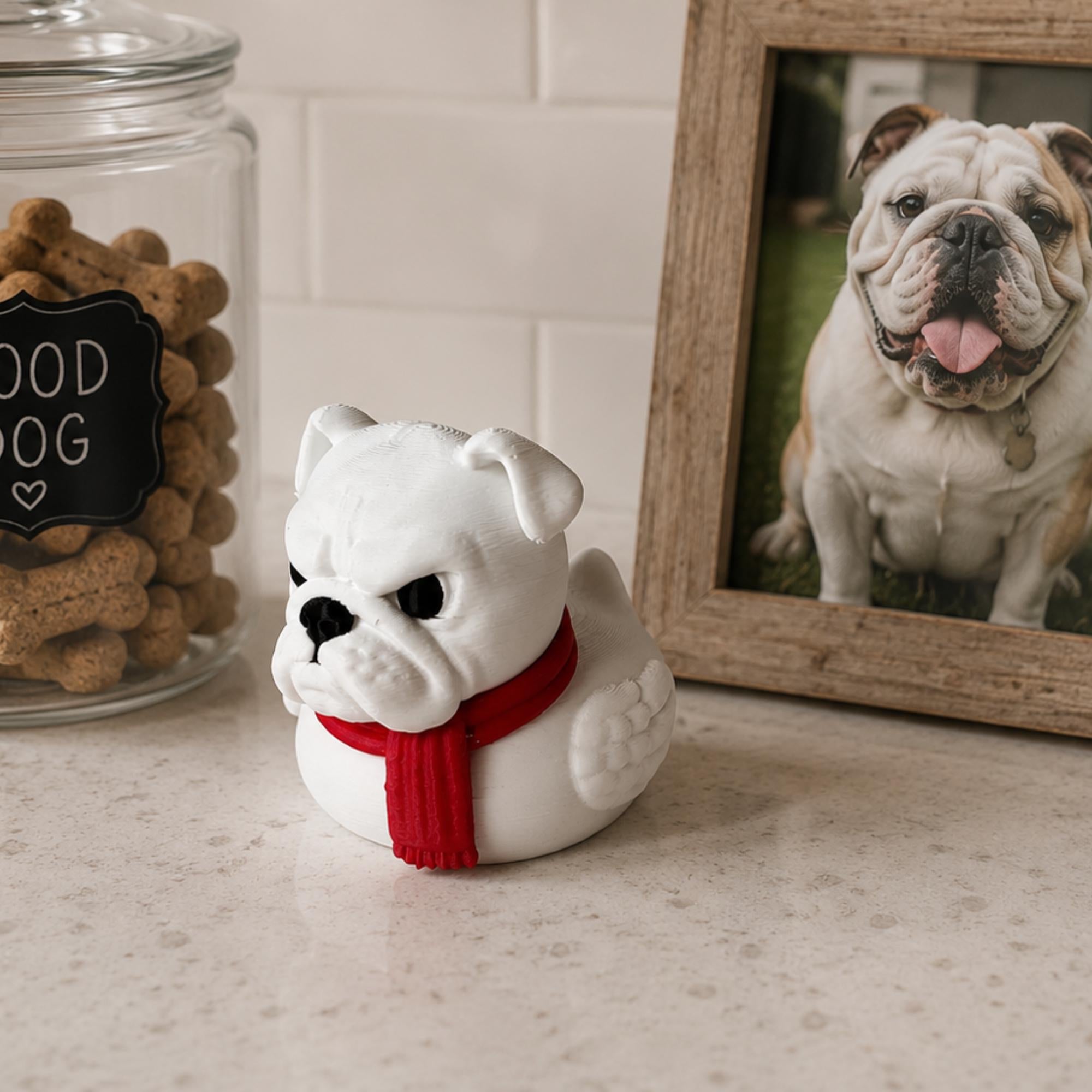 Bulldog Dashboard Duck – 3d Printed Georgia Fan Vehicle Ornament
