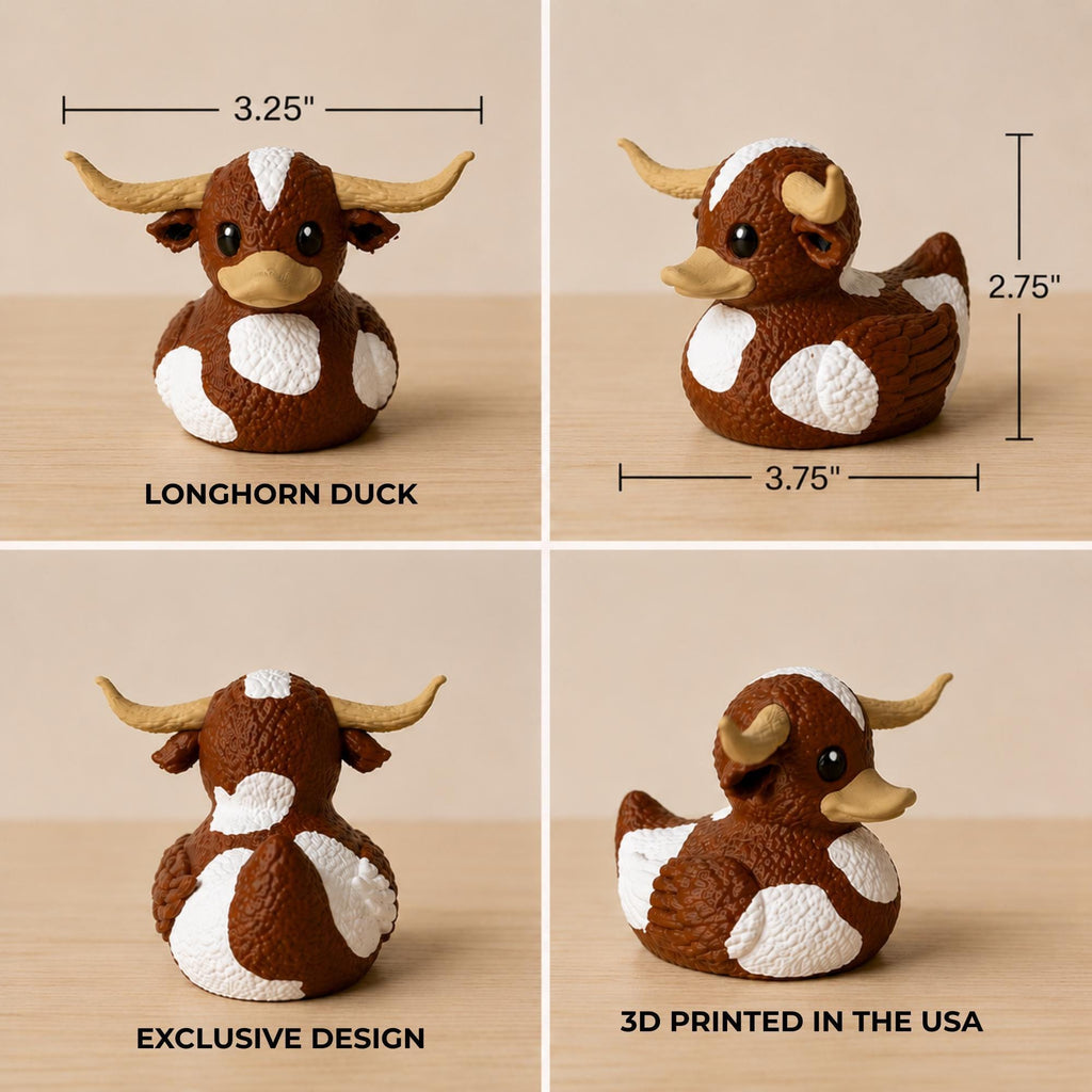 Longhorn Duck Figurine Texas Football Fan Collectible Dashboard Decoration College Dorm Desk Gift Student Alumni Memorabilia Game Day Display Piece Texas Themed Heritage Pride Celebration Accessory Compact Desktop Ornament Tailgate Party