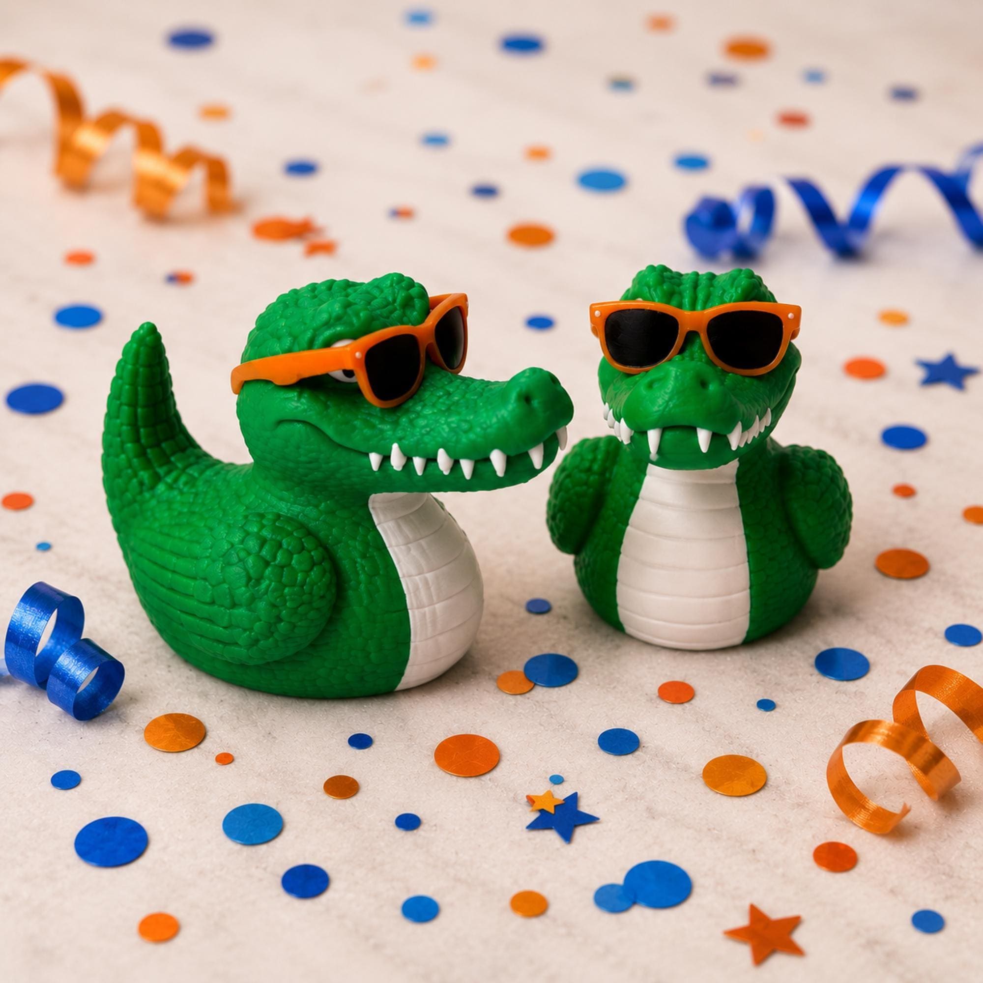Jeep Ducking Duck Alligator Figurine Orange Sunglasses Dashboard Ornament Perfect Vehicle Decoration Car Accessory Novelty Gift College Student Football Fan Team Spirit Collectible 3D Printed Design Tailgate Party Souvenir Game Day