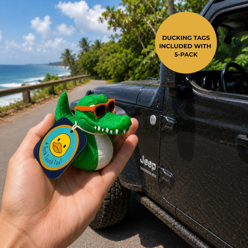 Dashboard Ornament Alligator Duck Orange Sunglasses Car Accessory Novelty Figurine Perfect Vehicle Decoration Jeep Ducking Gift 3D Printed Collectible Football Fan Present Team Spirit Display College Student Essential Tailgate Party