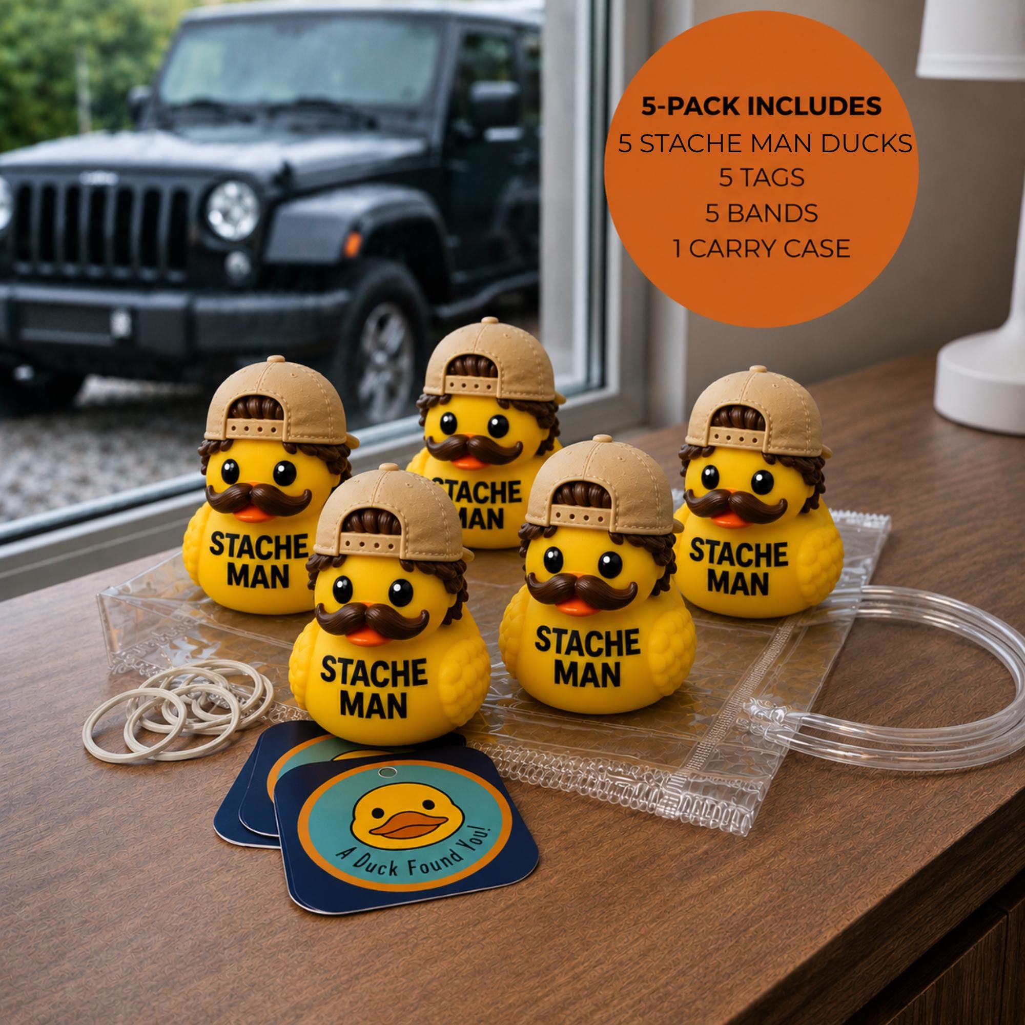 Dashboard Duck – Funny Mustache Character Personalized Gift