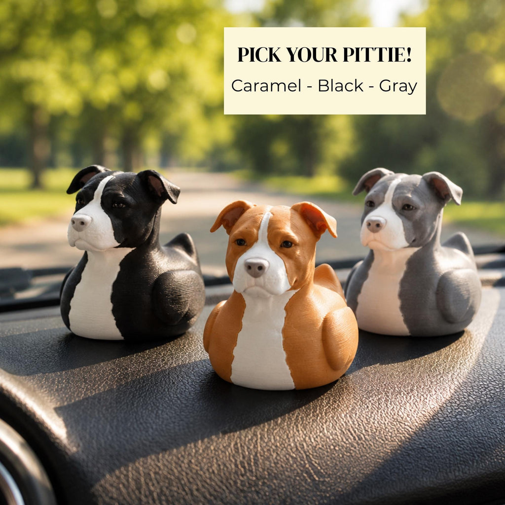 Perfect Gift Jeep Owner Pitbull Lover Dashboard Ornament Duck Figurine Birthday Present For Him Party Favor Gifts Dog Breed Enthusiast Collection Vehicle Console Display Accessory Available Black Caramel Gray Color Options Jeep Ducking Game