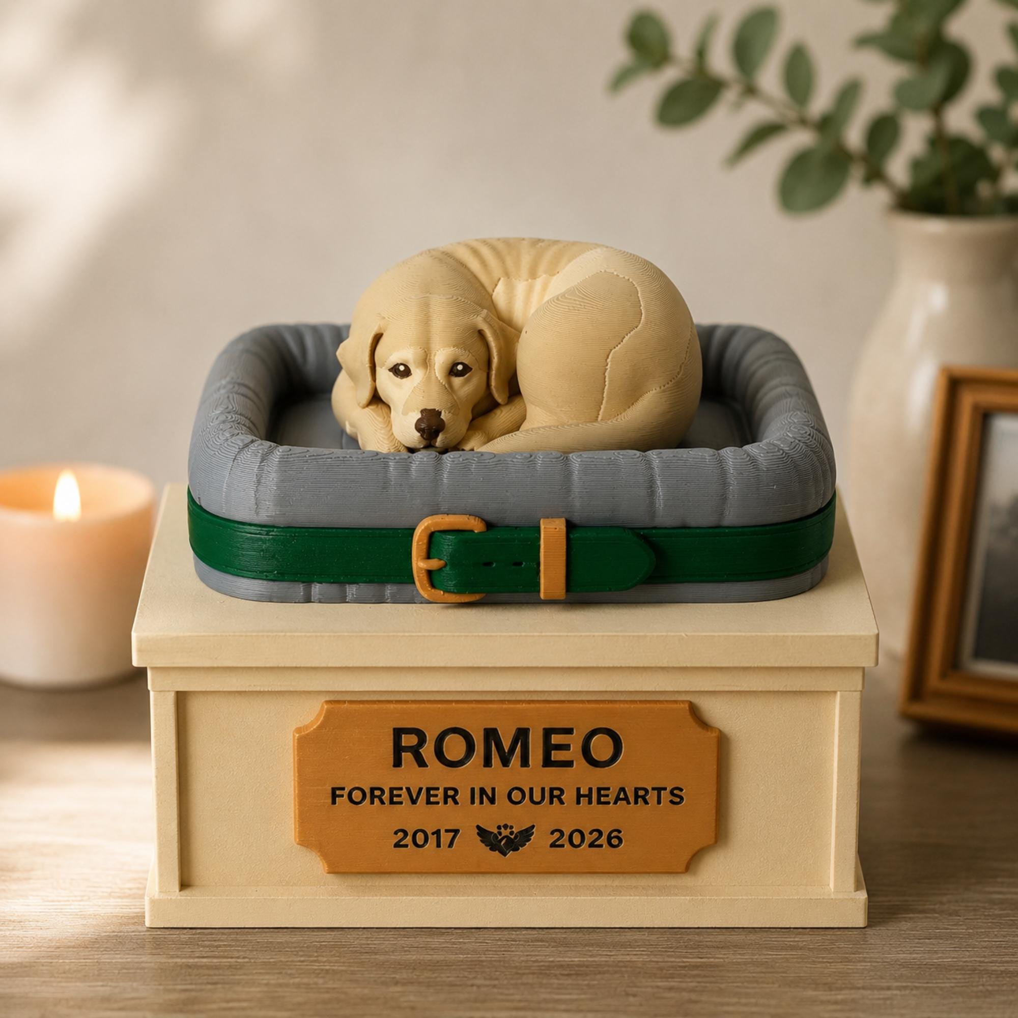 Pet Memorial Box – Personalized Keepsake Storage for Dog Cat