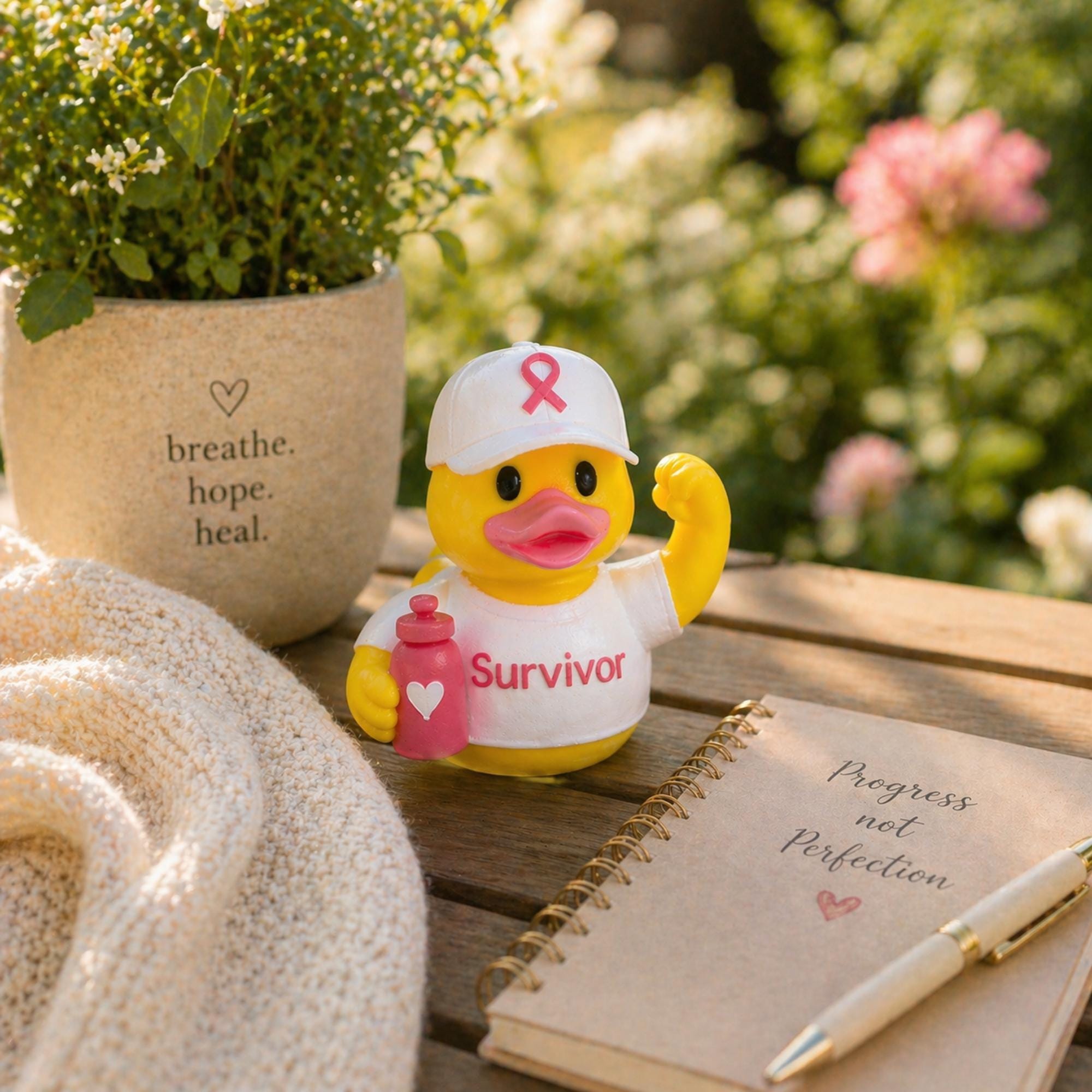 Breast Cancer Awareness Duck – Dashboard Gift for Survivors Warriors