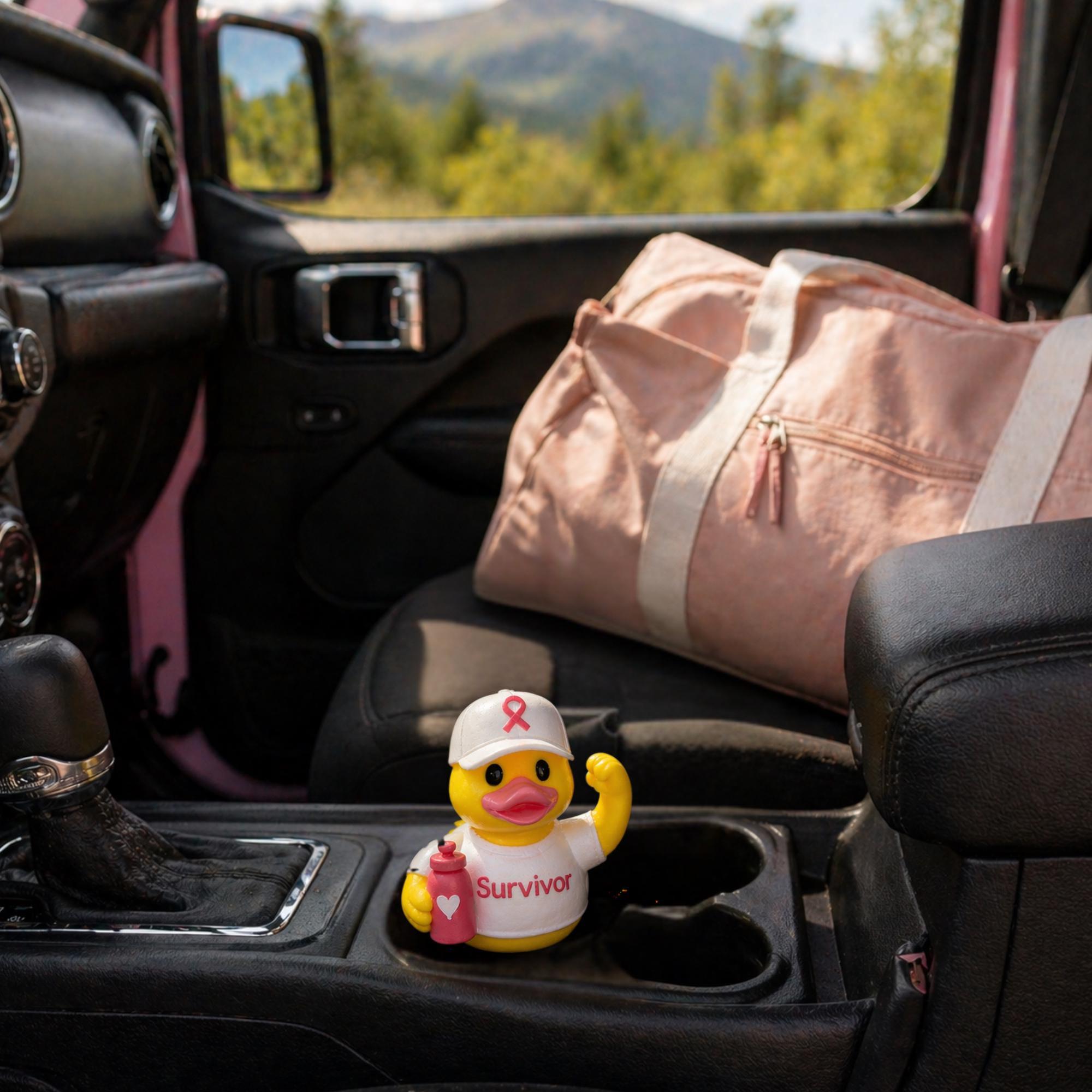 Breast Cancer Awareness Duck – Dashboard Gift for Survivors Warriors