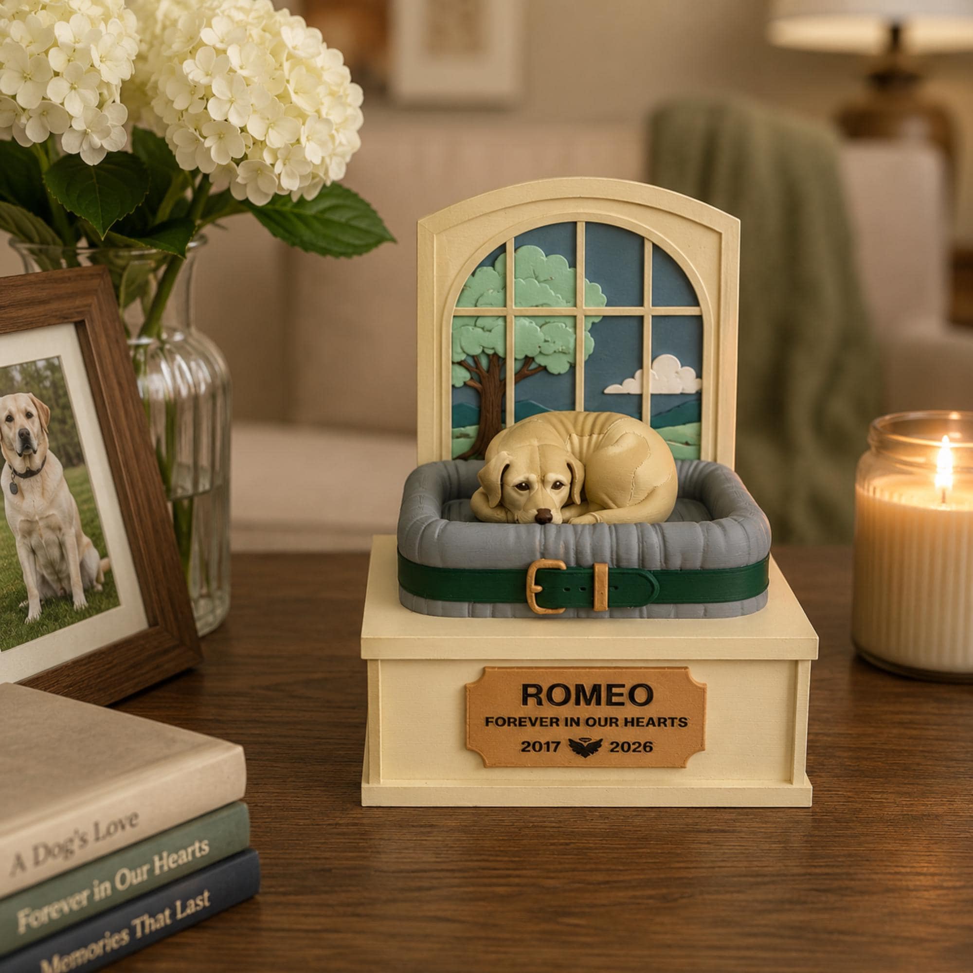 Pet Memorial Box – Personalized Keepsake Storage for Dog Cat