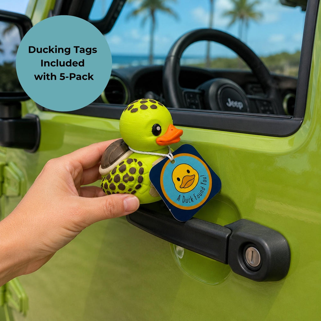 Beach House Bathroom Accessory Sea Turtle Duck Figurine Coastal Home Shelf Display Marine Life Collectible Dashboard Buddy Gift Perfect Turtle Enthusiast Present Ocean Themed Styling 3D Printed Florida Design Plant Based Construction Water