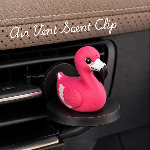 Pink Flamingo Car Vent Clip Air Freshener Essential Oil Diffuser Tropical Beach Theme Automobile Accessory Cute Dashboard Decoration Aroma Clip Fragrance Holder Natural Scent Dispenser Vehicle Interior Styling Gift For Car Lovers Whimsical