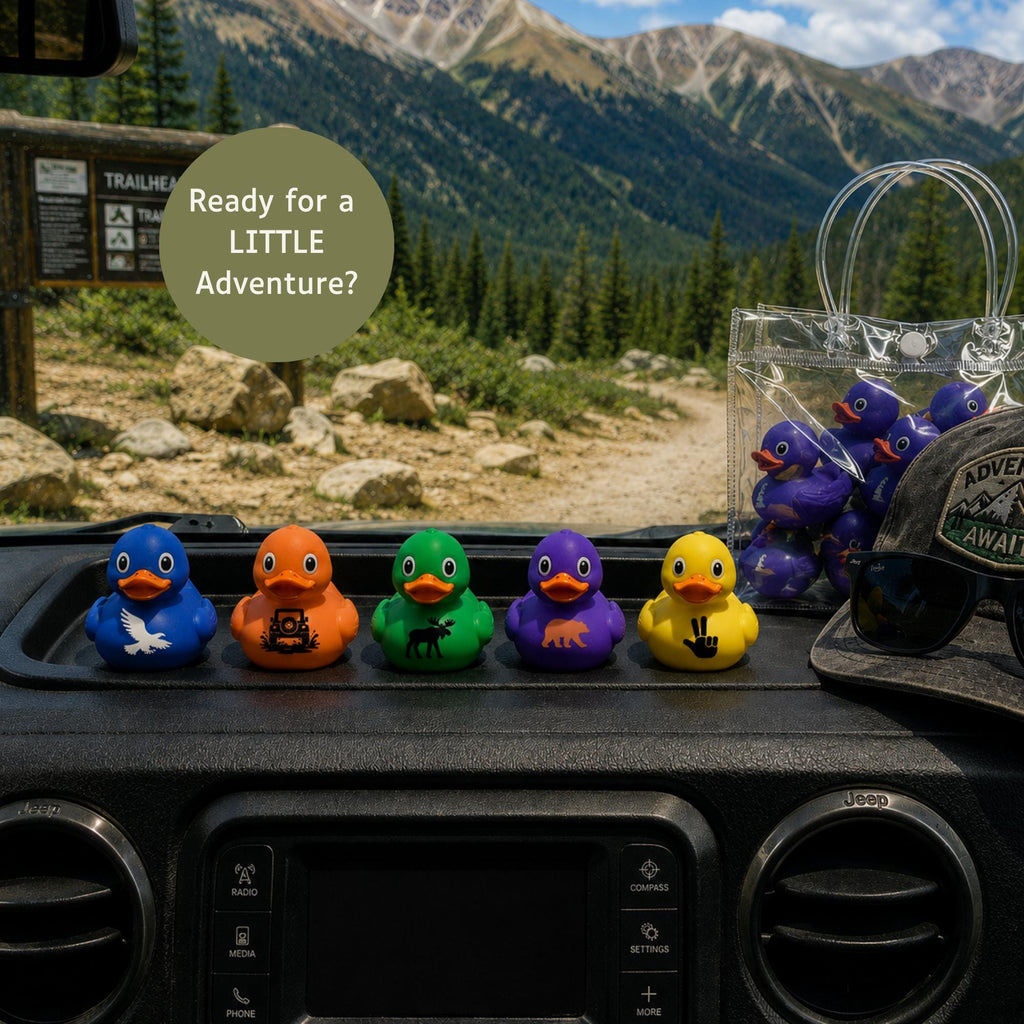 Jeep Owner Gift Collection Custom Duck Set Personalized Image Design Options 3D Printed Adventure Figures Trail Meetup Present Perfect Camping Keepsake Collection Offroad Enthusiast Gift Set Travel Bag Storage Included 4x4 Community