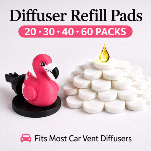 Car Diffuser Refill Pad Felt Cotton Essential Oil Vent Clip Replacement Insert Air Freshener Accessory Vehicle Aromatherapy Scent Pad Automobile Fragrance Disc Unscented Absorbent Material Custom Blend Compatible Reusable Long Lasting