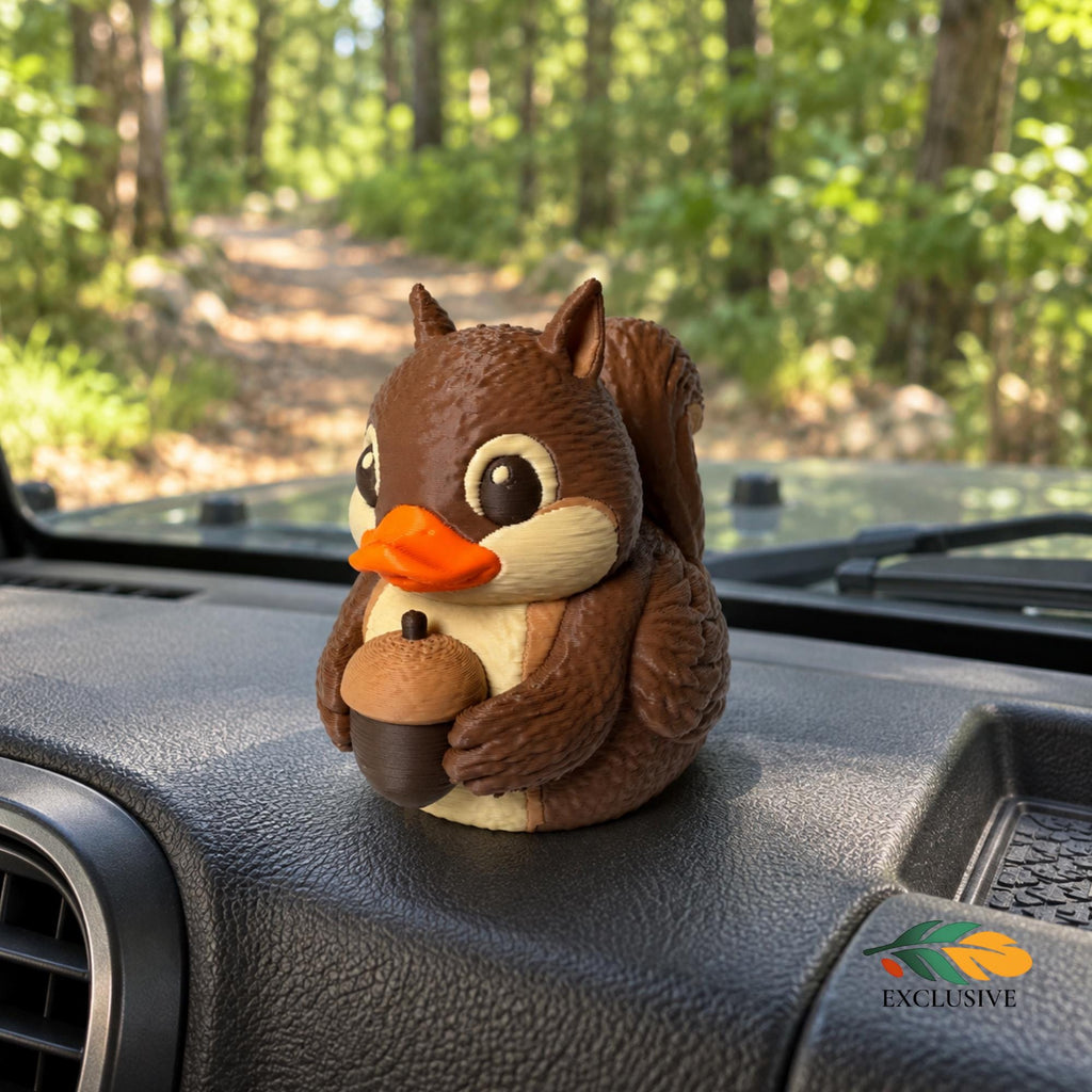 Squirrel Dashboard Ornament For Jeep Ducking Gift Collection Four By Four Trail Rider Surprise Decoration Woodland Animal Figurine Car Interior Accessory Nature Themed Vehicle Display Cute Dashboard Companion Off Road Adventure Gift Acorn