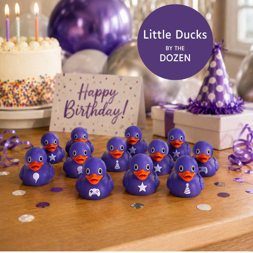 Custom Birthday Party Favor Mini Duck Gift Set Personalized Baby Shower Collectible Twelve Piece Duck Toy Collection Customizable Design Options Perfect Family Celebration Gift Travel Bag Storage Included Unique Party Favor Set Baby Shower