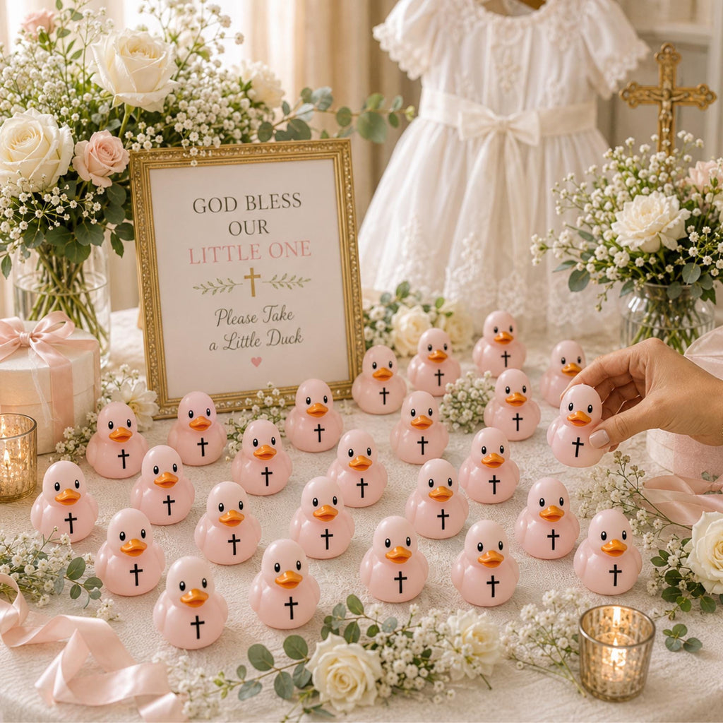 14-Piece Birthday Party Pack – 12 Mini Ducks and Large Cake Topper Baby Shower Gift