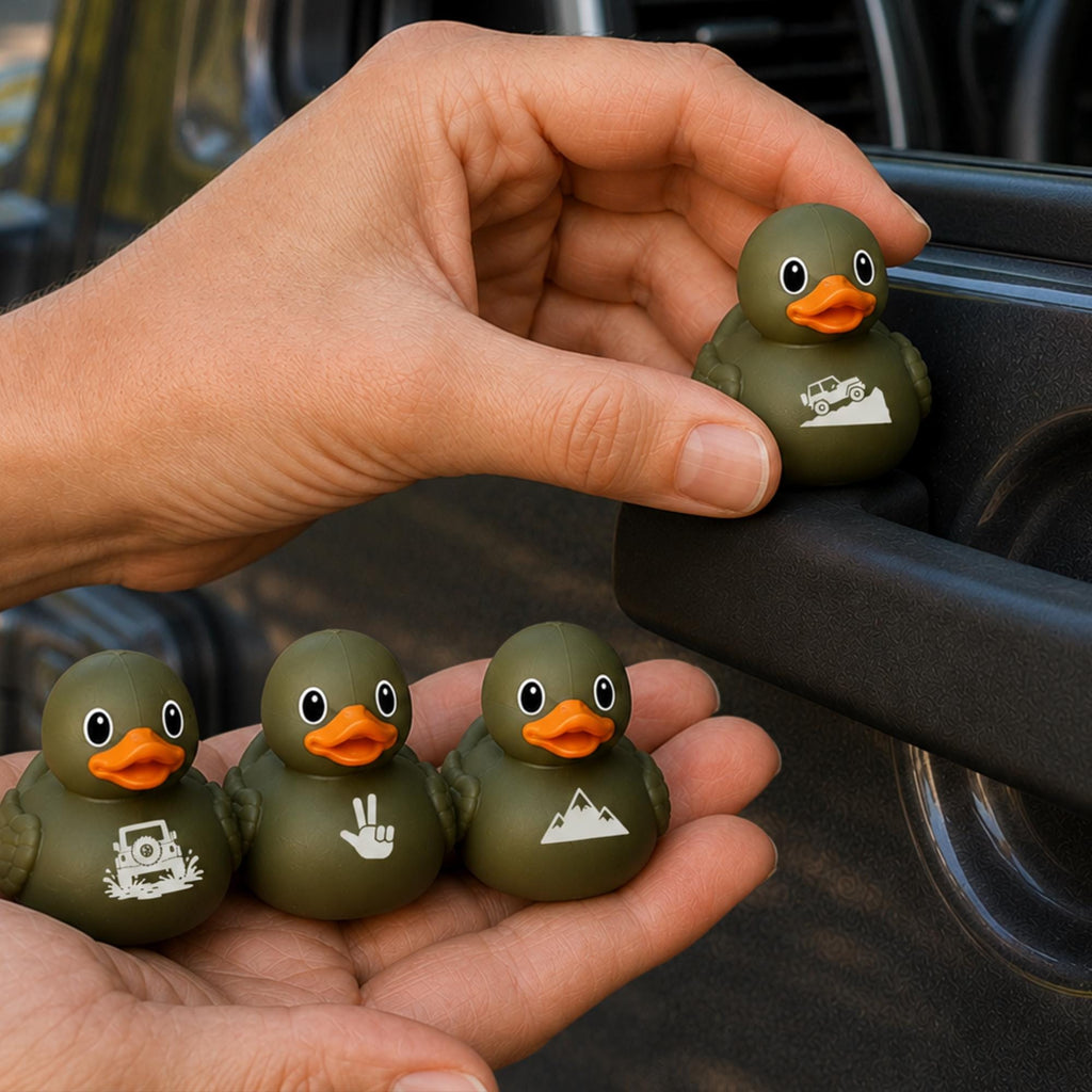 Custom Duck Set Jeep Owner Gift Collection Personalized 3D Printed Figures Travel Bag Included Storage Perfect Trail Meetup Gift Exchange Camping Adventure Keepsake Offroad Enthusiast Present 4x4 Community Tradition Collection Durable