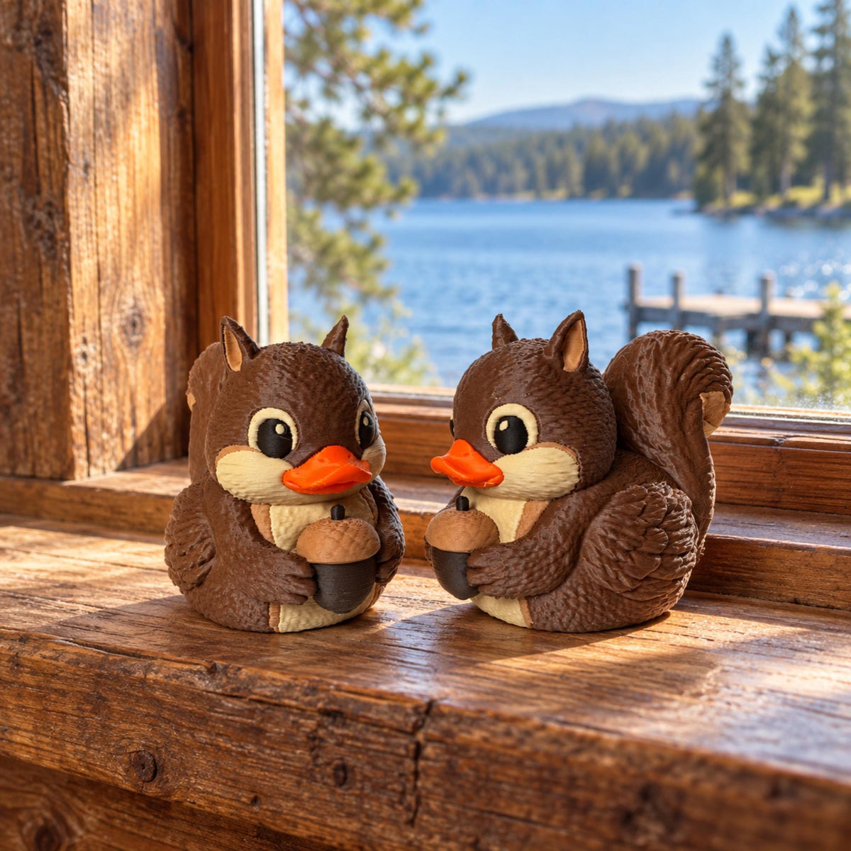 Four By Four Ducking Gift Squirrel Dashboard Ornament Trail Rider Vehicle Decoration Woodland Animal Dashboard Figurine Off Road Adventure Gift Nature Themed Car Accessory Cute Dashboard Companion Jeep Ducking Tradition Gift Acorn Holding