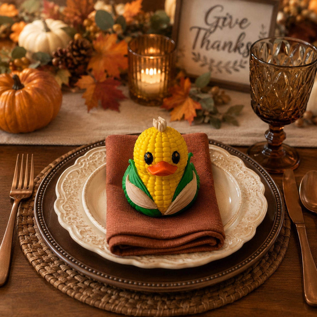 Thanksgiving Duck Decoration – Three-Piece Duck Harvest Table Decor