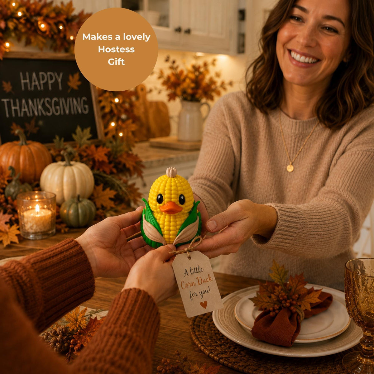 Thanksgiving Duck Decoration – Three-Piece Duck Harvest Table Decor