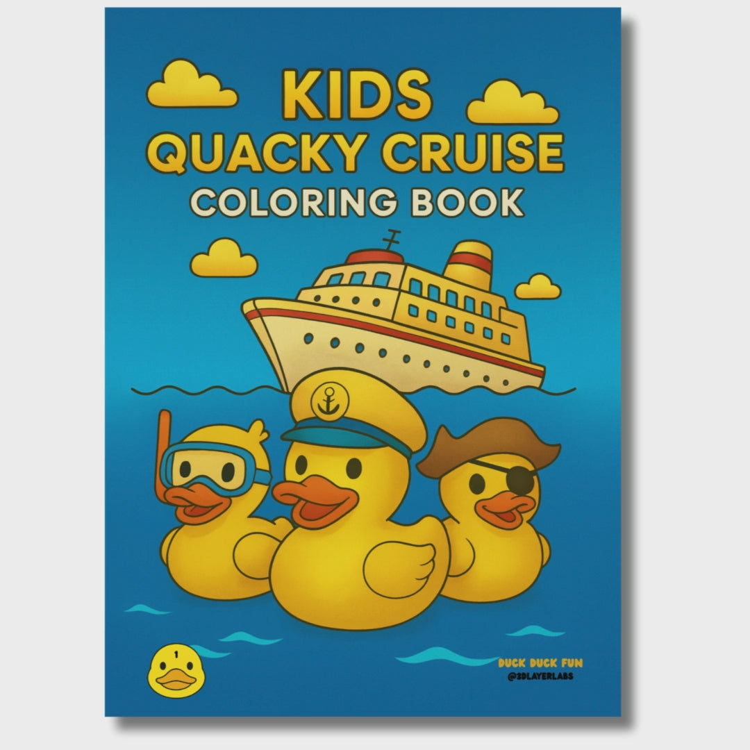 Cruise Duck Coloring Book | Printable Kids Activity, Family Fun & Vacation Memory Keepsake