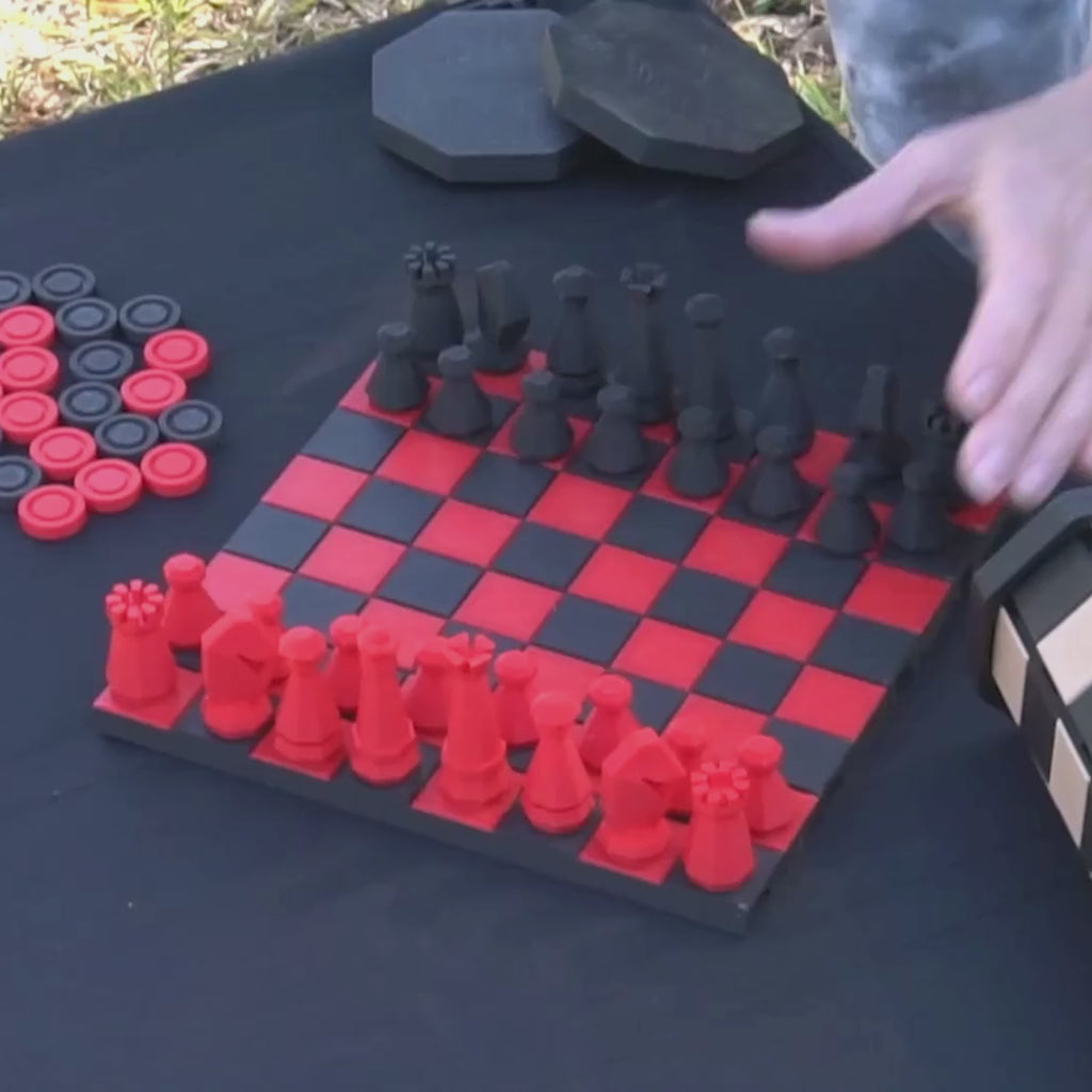 Travel Chess Set – Rollup Waterproof Chess Checkers Combo 5 Colors