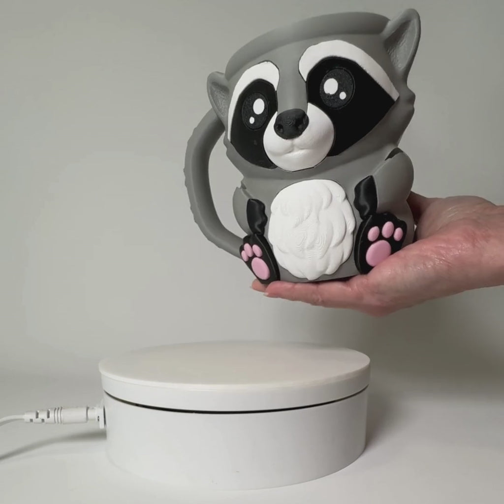 Ice Cream Pint Holder – Raccoon Cozy with Dual Spoon Slots